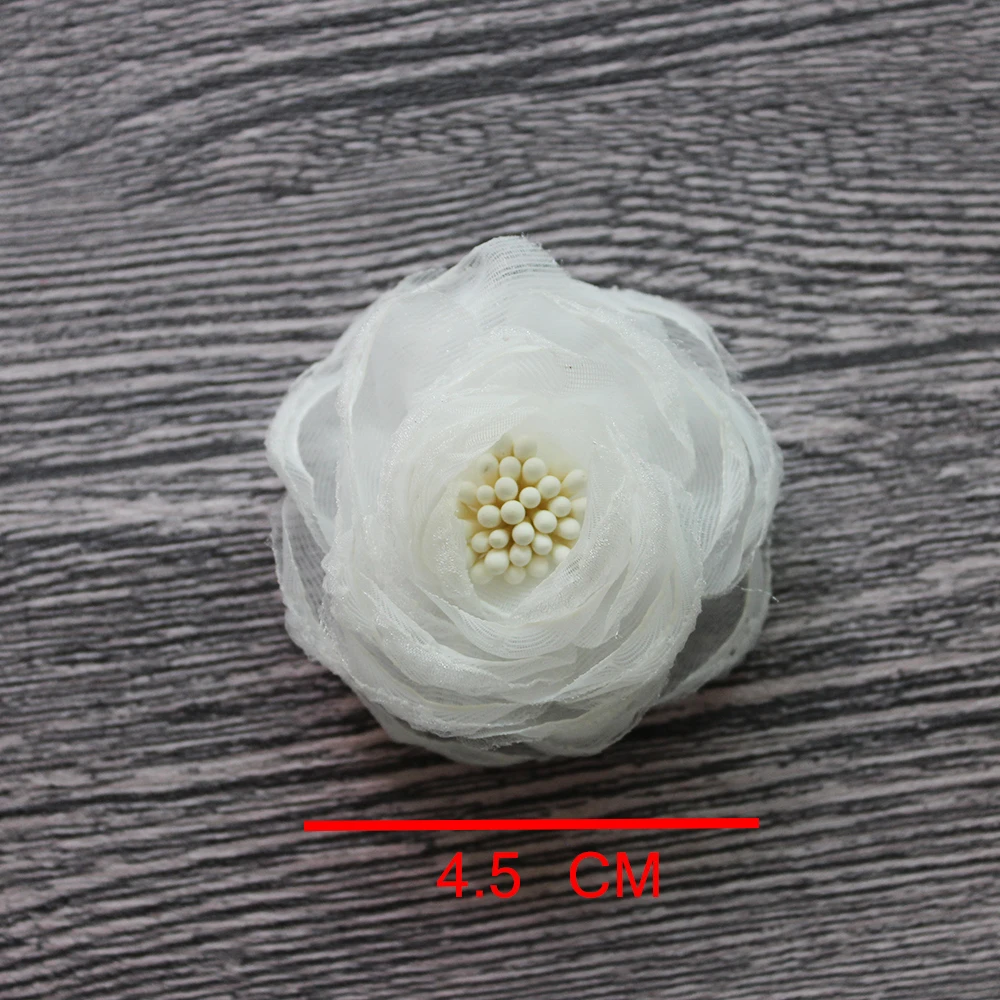 Artificial Flowers Accessory 10Pc/Lot,Vintage For Dresses Apparel,Diy Rosette Fabric Silk ddmysmile Organza Lace Flowers Girl Kid Children Smile