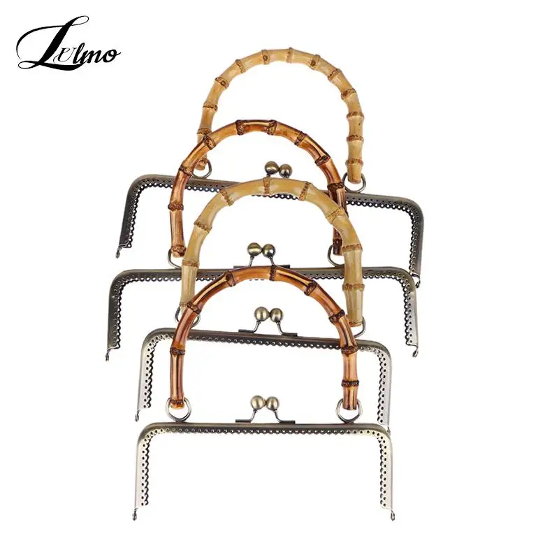 Vintage Style 2025 Metal Purse Bag Frame Kiss Clasp Lock with new Bamboo Handle Jewelry Clasps Sewing Fasteners Purse Making Supplies