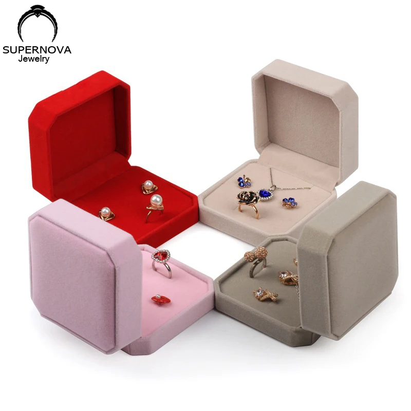 Jewelry Box Veet Boutique Ring Necklace Earring Jewelry Set Gift Box Bracelet Storage Jewelry ddmysmile Storage Box Tray Storage Smile