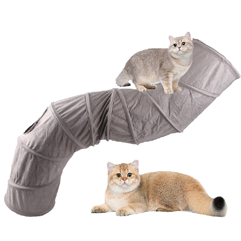Cat Tunnel Tube Collapsible S-Shape Excerise Pet Tunnel Interactive Toy For Indoor Cats Rabbit Puppy Guinea Pig Rabbit