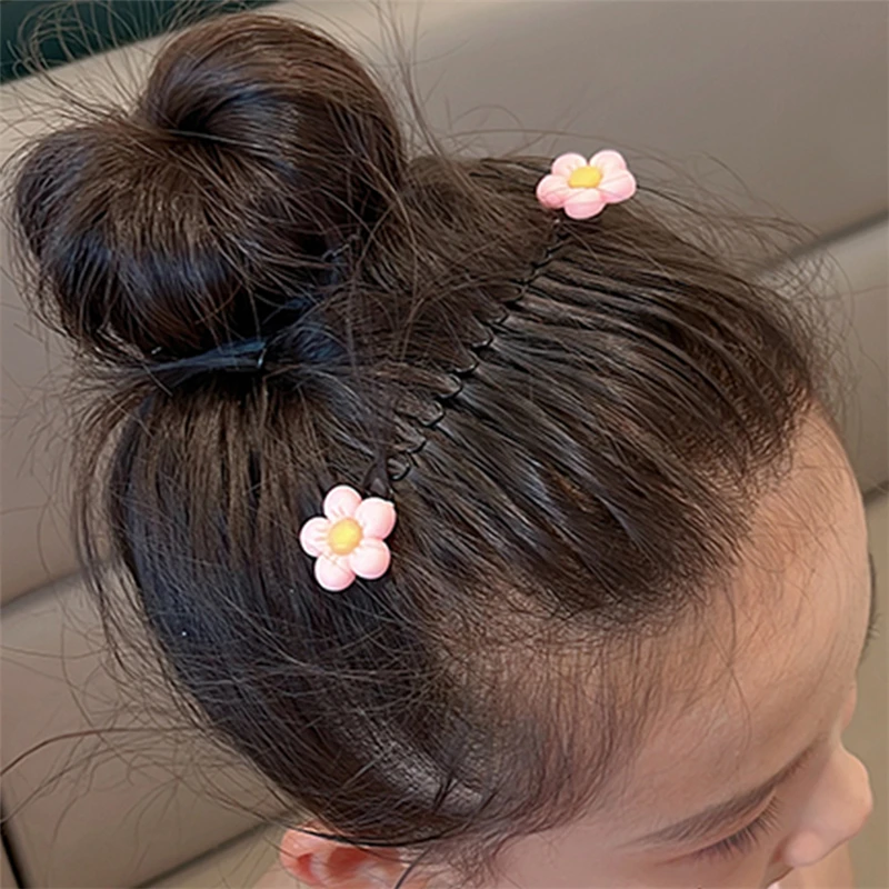 Children Hair New 2023 Combs Broken Hair Clips Girls Candy Color Sweet Cute Flower Alloy Bangs Broken ddmysmile Hairpins Hair Accessories Smile