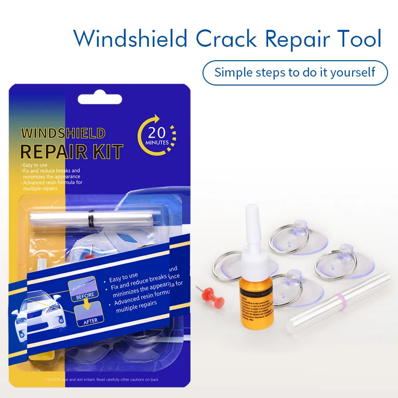 Windshield Repair Kit Car Glass Repair Tool Set Quick Fix Cracked Car Windows Resin Sealer DIY Auto Window Screen Polishing