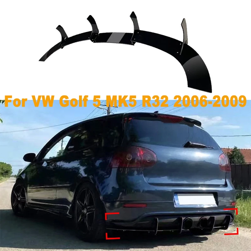 Rear Bumper Lip Diffuser Spoiler Splitter Protector Car Styling For VW Golf 5 MK5 R32 2006-2009 Auto Accessories Decoration
