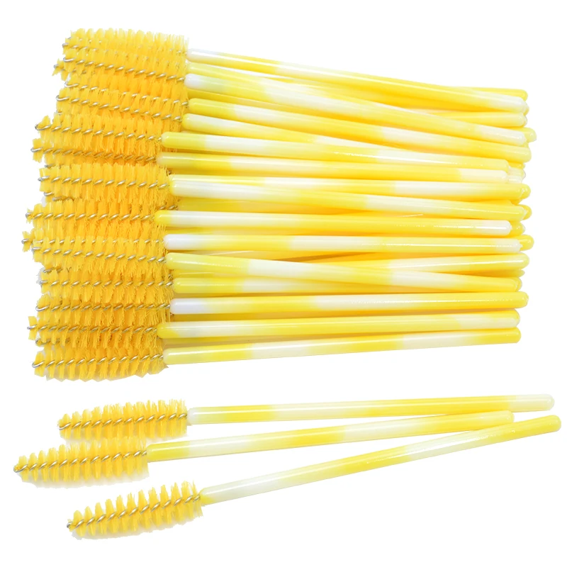 Micro 50/25Pcs Kekelala Colorful Eyelash Mascara Wands Fake Lash Spoolies Mini Comb Brush Applicators Beauty Makeup Tools smile