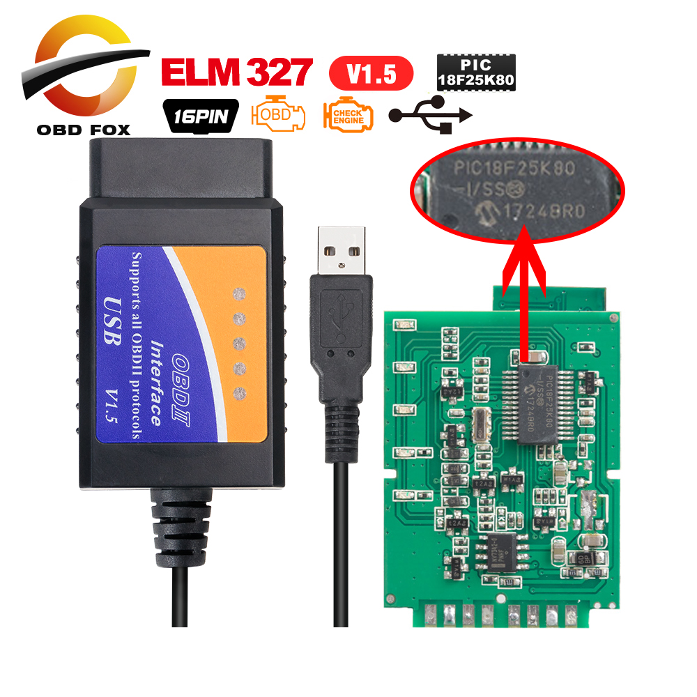 Obd2 USB Elm327 V2.1 Cable Coder Reader Scanner Super Elm 327 V1.5 Bluetooth Wifi For Pc/Android/Ios ddmysmile Auto Diagnostic Tool Smile