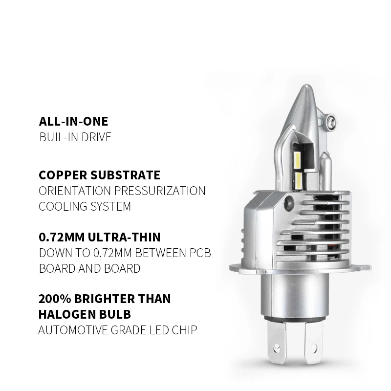 GZKAFOLEE H4 LED headlight 4300K H4 LED Bulb Car/motorcycle 3000K Headlight 2025 High beam Low new beam lights Fighter Foco 6000K White