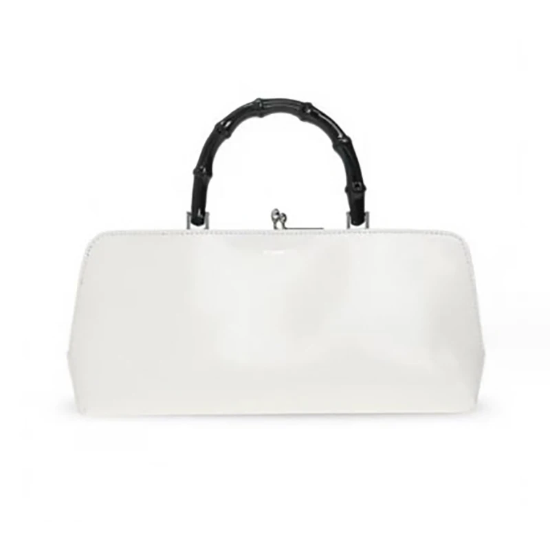 Tote Handle Woven Bag Accessory Plastic Bag Handle With D Buckle DIY Black Woven Bag Handle Imitate Bamboo Bag Strap Box Handle