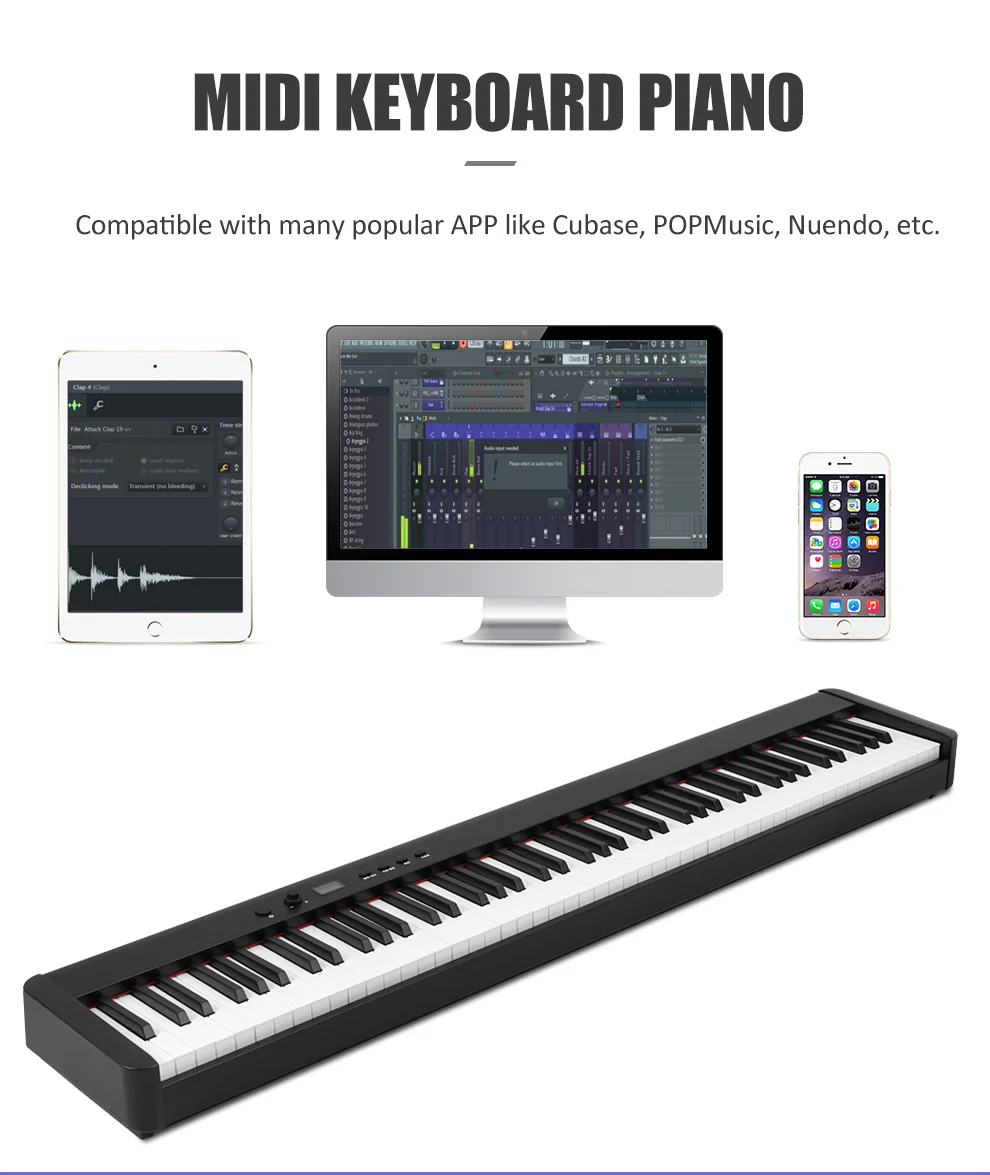 88 Heavy Hammer Keys Digital Piano Musical Keyboard Professional Electronic Music Synthesizer Midi Controller for Adults