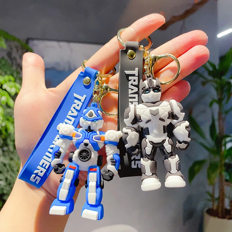 Transformers Keychain Optimus Prime Bumblebee Figure Anime Keyring Pendants Car Key Accessories Doll Ornaments Toy Gift for Kids
