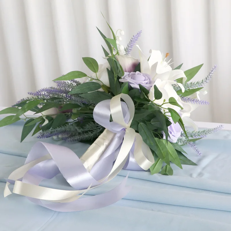 Bouquet Artificial Handmade Wedding Flowers Water Drops Waterfall Bridesmaid Bride Wedding Bouquet Bridal Flowers smile