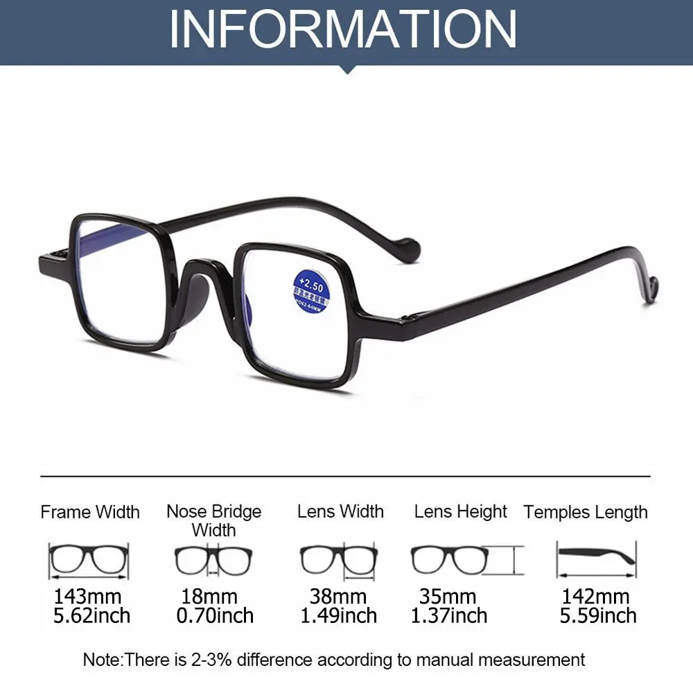 Printed Flower Vintage Square Anti Blue Light Reading Glasses Men Women Retro Presbyopic Computer Eyeglasses Hyperopia Eyewear smile