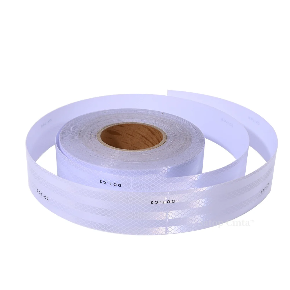 Width 5CM Reflective Stickers Adhesive Tape Waterproof Reflector White Dot-C2 Film For Truck Motorcycle Bicycle Car Styling 10M