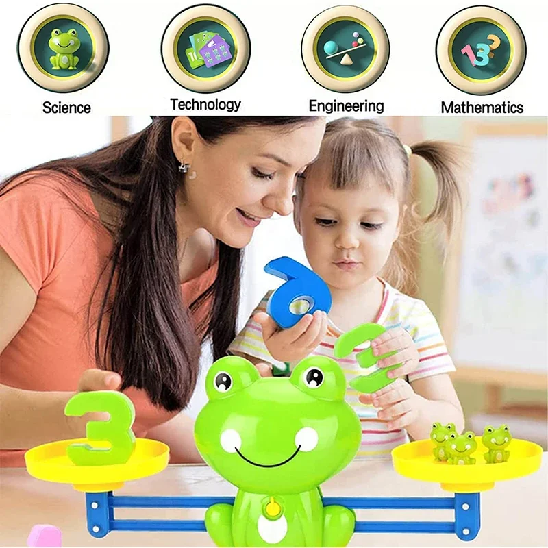 Counting Frog Balance Math Game Toy Educational Set STEM Toys Gifts for Preschool Toddlers Kids smile