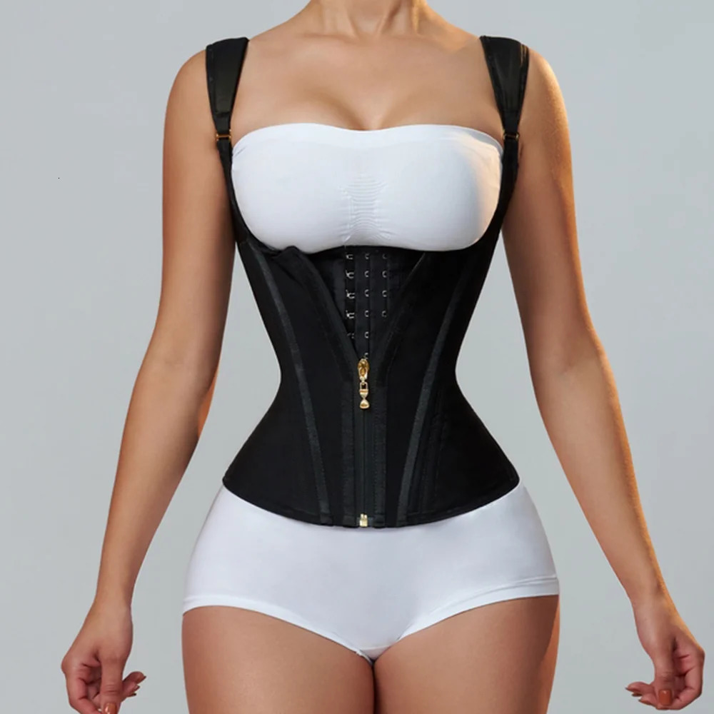 Fajas Colombians Girdles With Row Buckle and Zipper Postpartum Corset Waist Trainer Body Shaper For Women Sexy Shaping Curve 240327