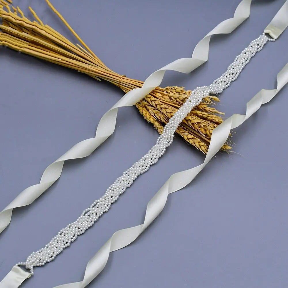 Belt Ayicuthia Pearls Wedding Handmade Crystal Bridal Sash Simple Bridal Belt Sash For Wedding ddmysmile Dresses Y35 Smile