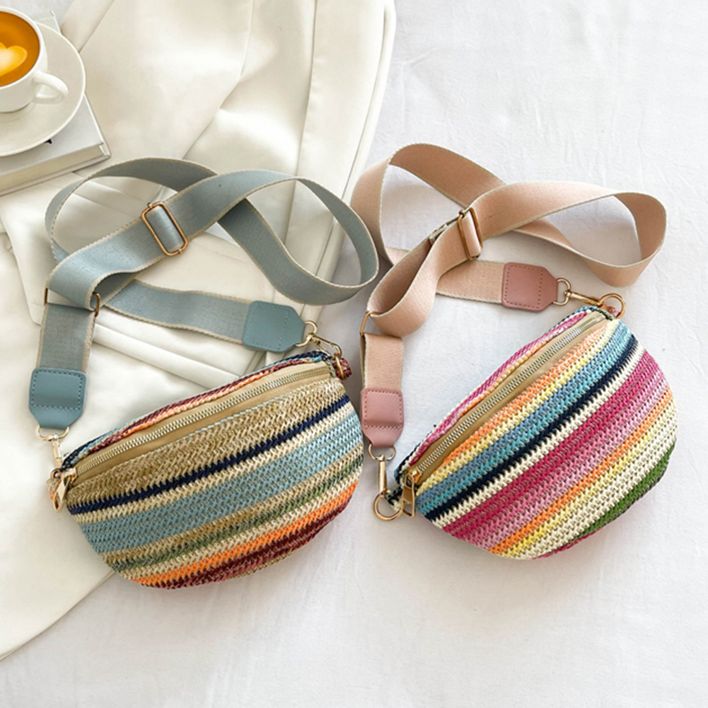 Women's Chest Bag Rainbow Striped Waist Bag Shoulder Crossbody Chest Bags Designer Handbags Female Belt Bag Phone Bags Wallets