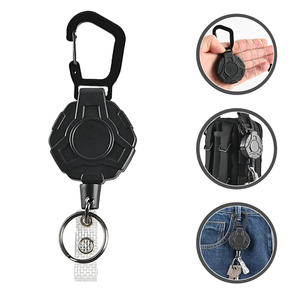 Retractable Keychain Flexible Outdoor Multifunctional Drawstring Buckle Keys Storage Abs Multitool
