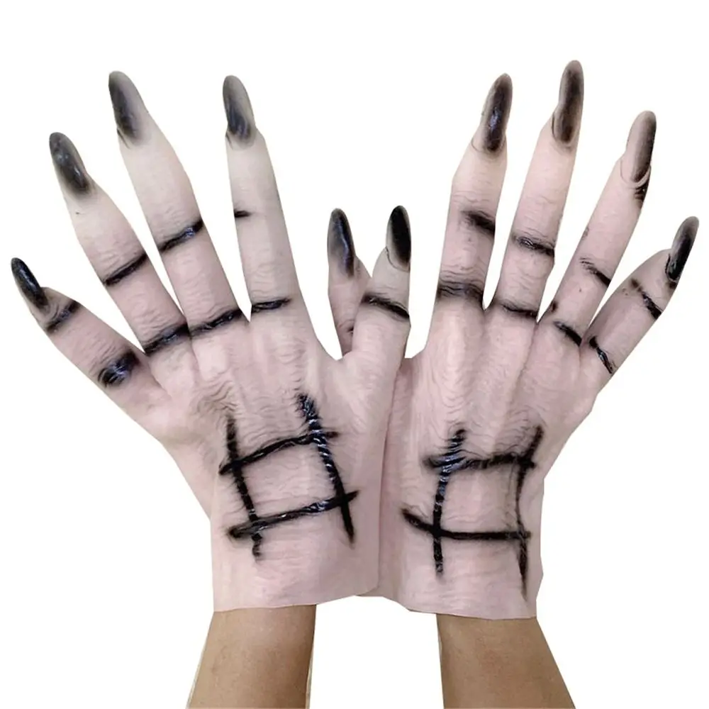 Cool Halloween Gothic Long Nails Gloves Funny Festival Witch Cosplay Costume Party Scary Props new 2025 Rubber Mittens Gloves With Claws