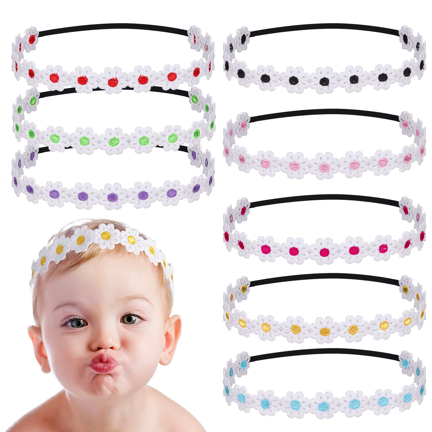 Flower Headband Daisy Girls Suower Crown Hair Wreath Bohemian ddmysmile Floral Soft Hair Bands Wedding Festivals Party Smile
