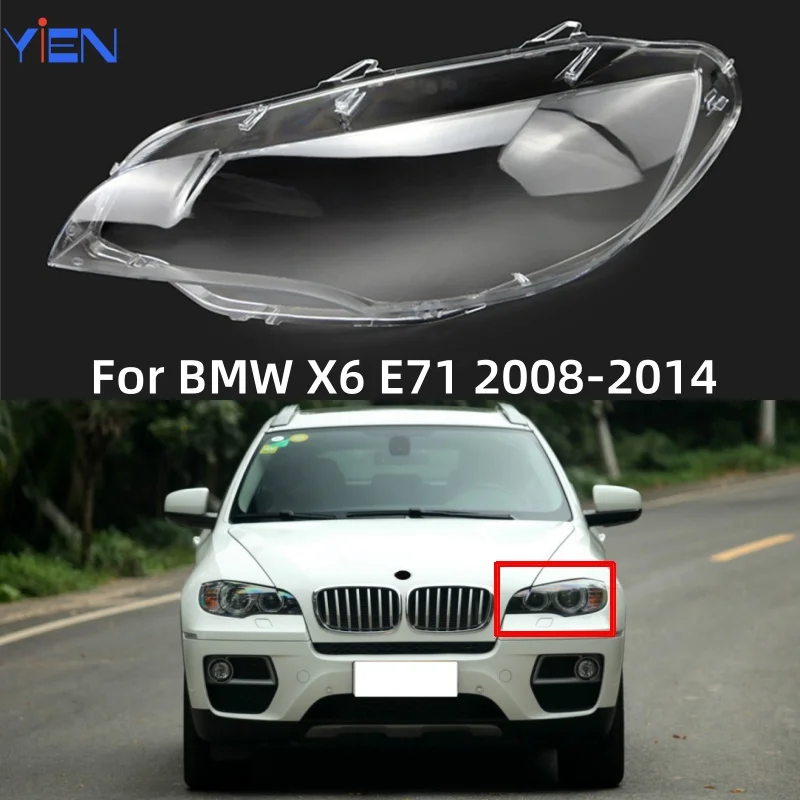 For BMW X6 E71 2008 2009 2010 2011 2012 2013 2014 Car Detailing Led Headlight Shell Imported PC Material Durable