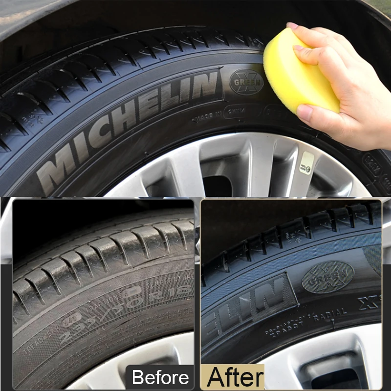 650ml Car Tire Shine Brightener Wheel Type Gloss Spray Tire Polish Sealing Wax Coating Cleaner Car Wash External Accessories