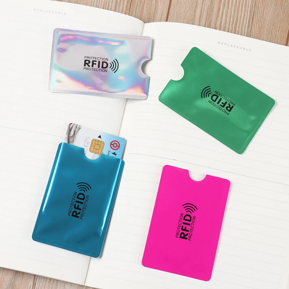 5Pcs Safety Bank Aluminium Anti-theft Sleeve Wallet Protect Case Cover RFID Blocking Card Holder
