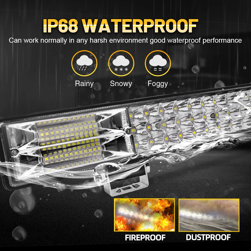 CO LIGHT 32 inch 70000LM LED Light Bar Triple Row LED Work Light Driving Spot Flood Beam for Trucks Tractor UTV SUV Boat 12V 24V
