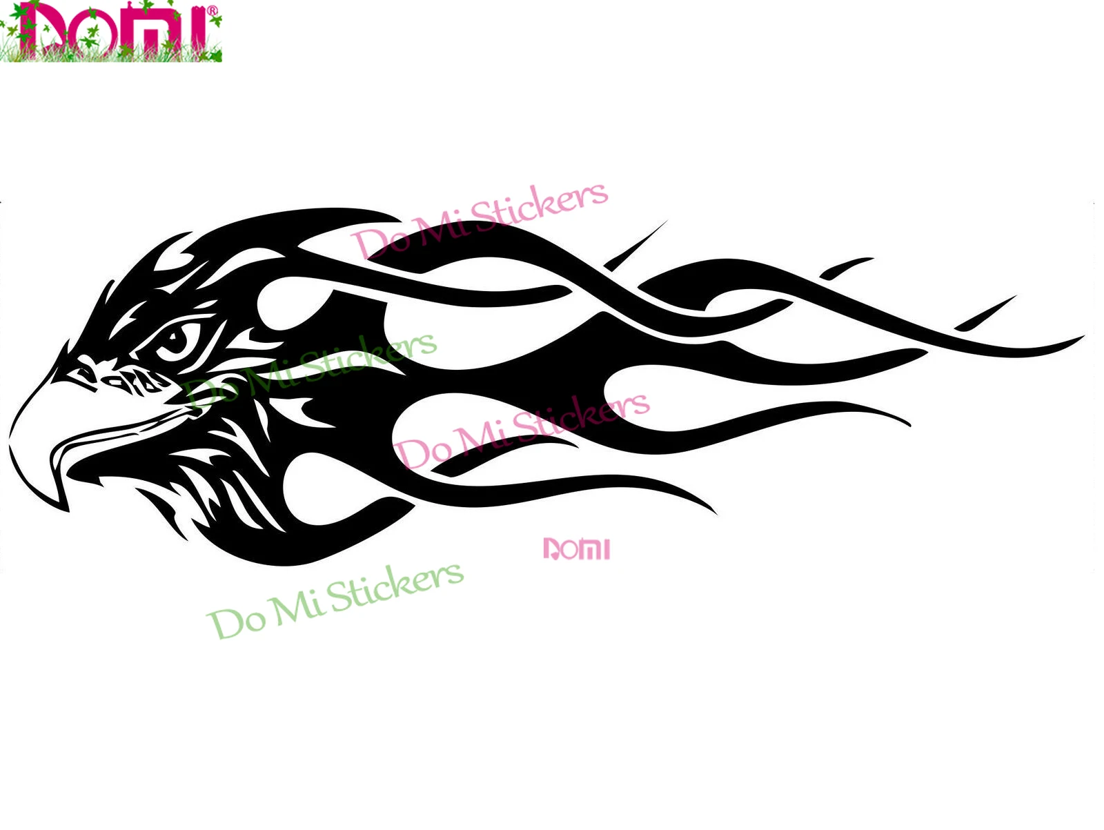 Set 2x Sticker Decal Vinyl Car Bike Bumper Eagle Tribal Flame Ecal Motocross Racing Laptop Helmet Trunk Wall Vinyl Die-Cut