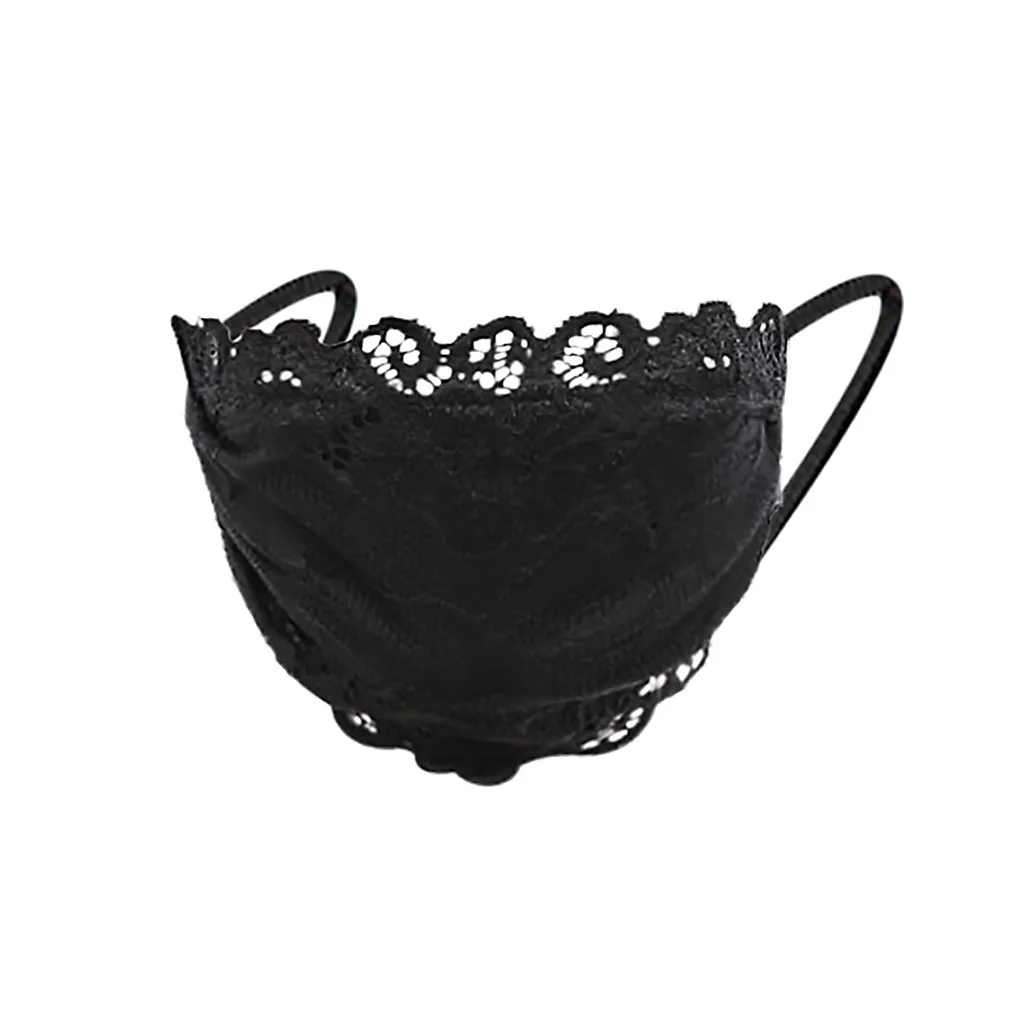 Masks Single Face Ladies Layer Black Embroidery Lace Adjustable Mesh Thin Breathable Washable Reusable Halloween Cosplay Mask smile