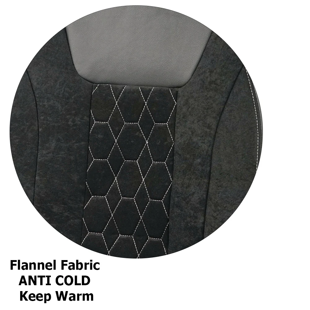 Sponge Universal Flannel 4mm Leather Winter Car Seat Covers Fit for most Car Suv Truck Van Car Accessories Interior smile