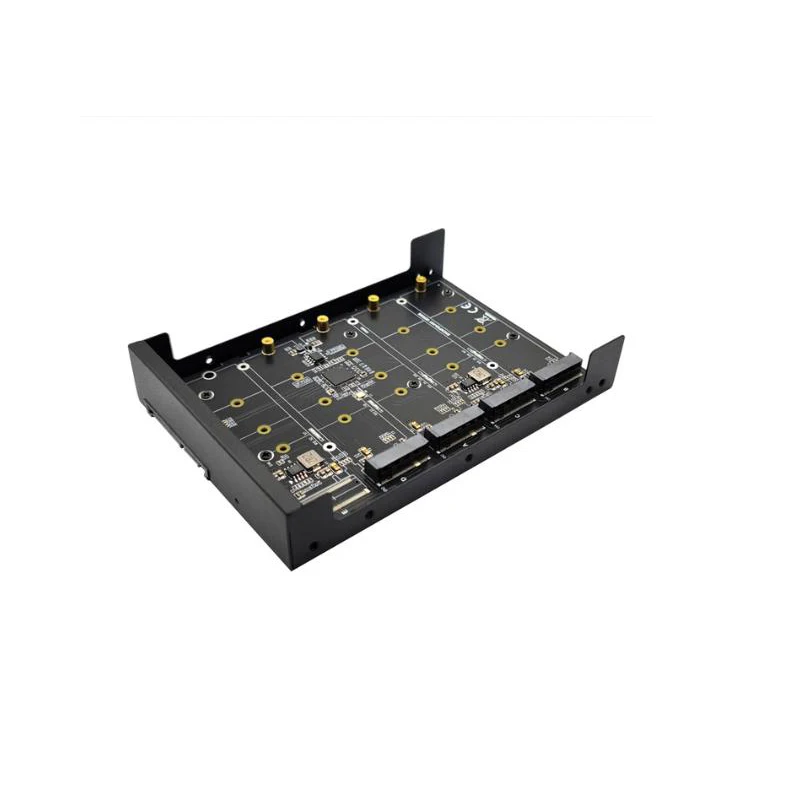 4/5 Metal B+M Port Case Key M.2 SATA SSD to 3.5" SATA3.0 6Gb JBOD Adapter Card With Enclosure Socket M2 NGFF to SATA Adapter Box smile B+M 3.5&qu