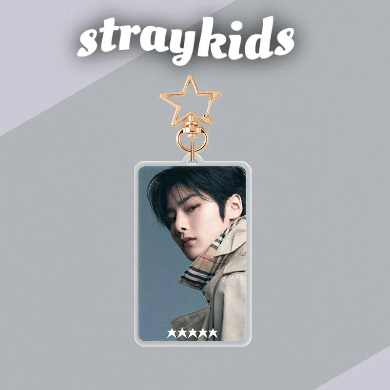 KPOP Album Korean Stray-Kid 5-STAR Series Member Keychain HyunJin Felix Fans Bag Pendant Car Keyring for Friends Gift smile