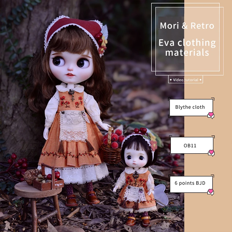 Doll Blythe YESTARY BJD Accessories Clothes For 1/6 ob11 OB24 Vintage Dolls Clothes DIY Material Pack Cute BJD Dolls Girls Gifts smile