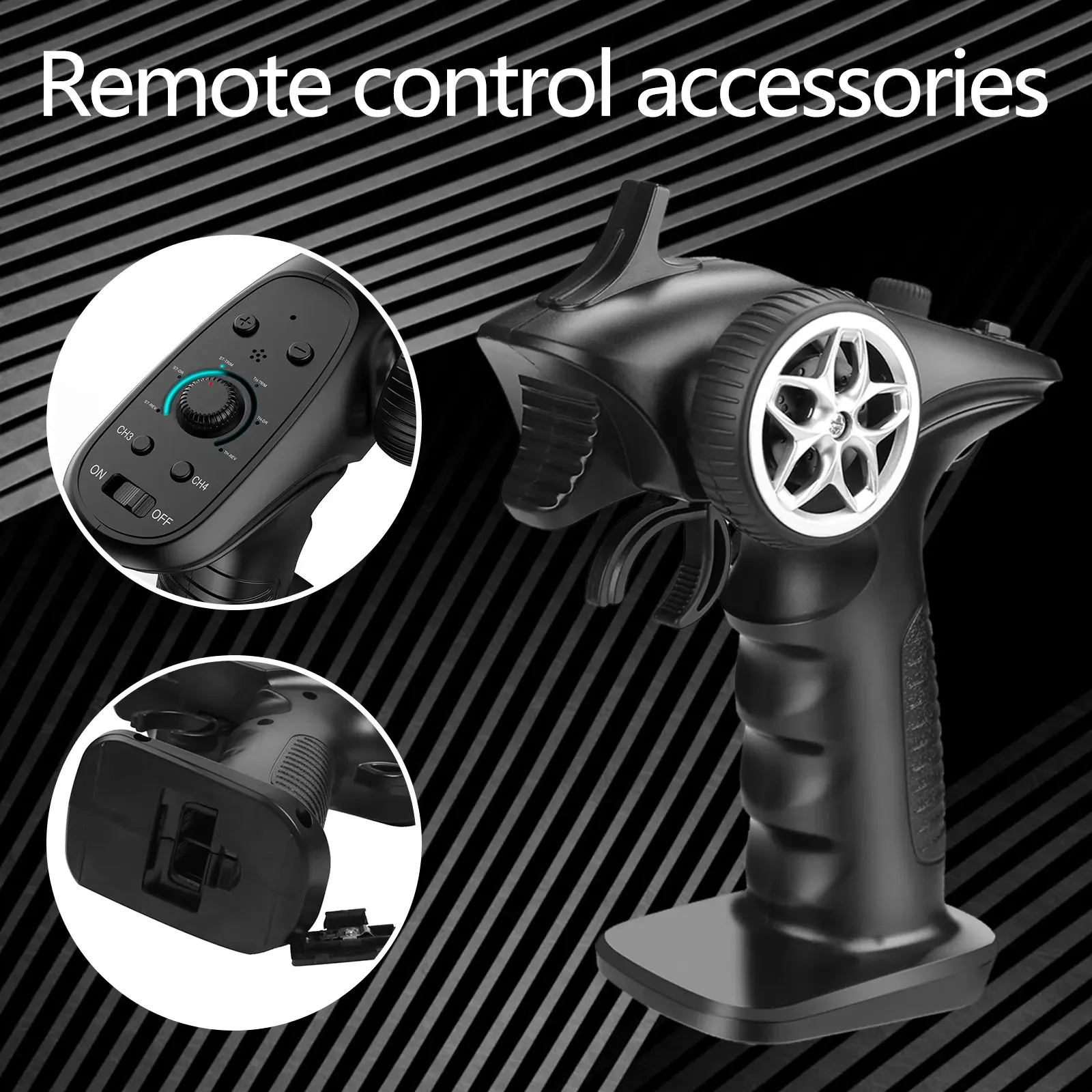 4CH 2.4G Transmitter GA-4H Remote Controller with 4-channel Waterproof Receiver Radio System for 1/10 1/8 RC Car Boat Model Part