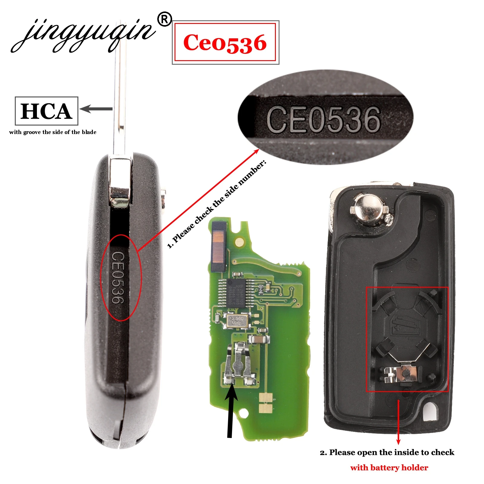 ASK/FSK ID46 jingyuqin 433Mhz For Citroen C2 C3 C4 C5 C6 C8 3 Buttons light Flip Remote Car Key Fob VA2/HCA Blade CE0523 Ce0536 smile