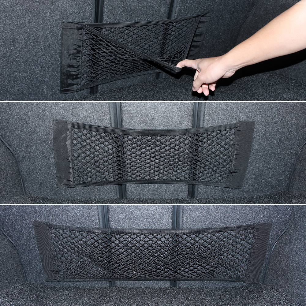Auto Net Grid Pocket Holder Car Trunk Storage Bag Mesh SUV Lage Sticker Interior Organizer Stuff Netting Nylon 5