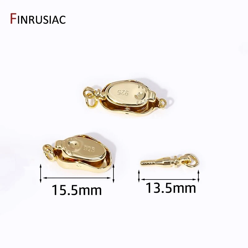 DIY Jewelry Accessories 14K Gold Plated Ingot Clasps Pearl Necklace Connector Multi Necklace Bayonet Clasps for Jewelry Making