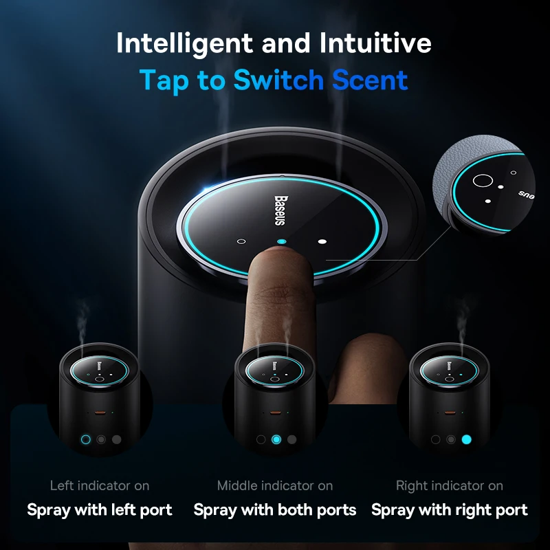 Car Air Freshener For Auto Car Dual-Port Perfume Diffuse Cup Holder Smart APP Control Car Fragrance Atomized Car Diffuser