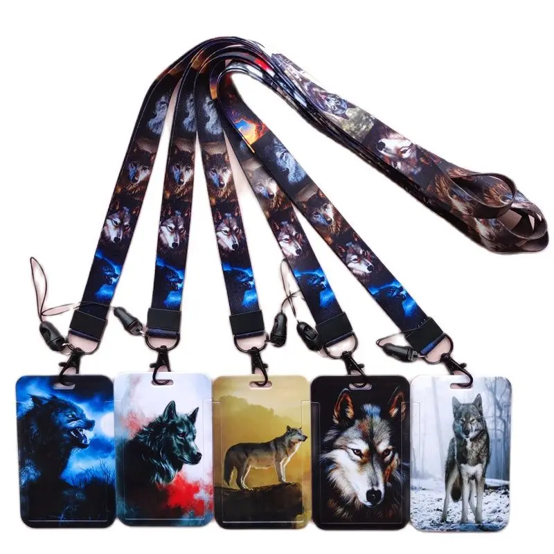 Woes Pattern Animal Lanyard ID Badge Card Holder new Office Worker Cardholder Cover Credit Card Case 2025 Card Protector Christmas Gift