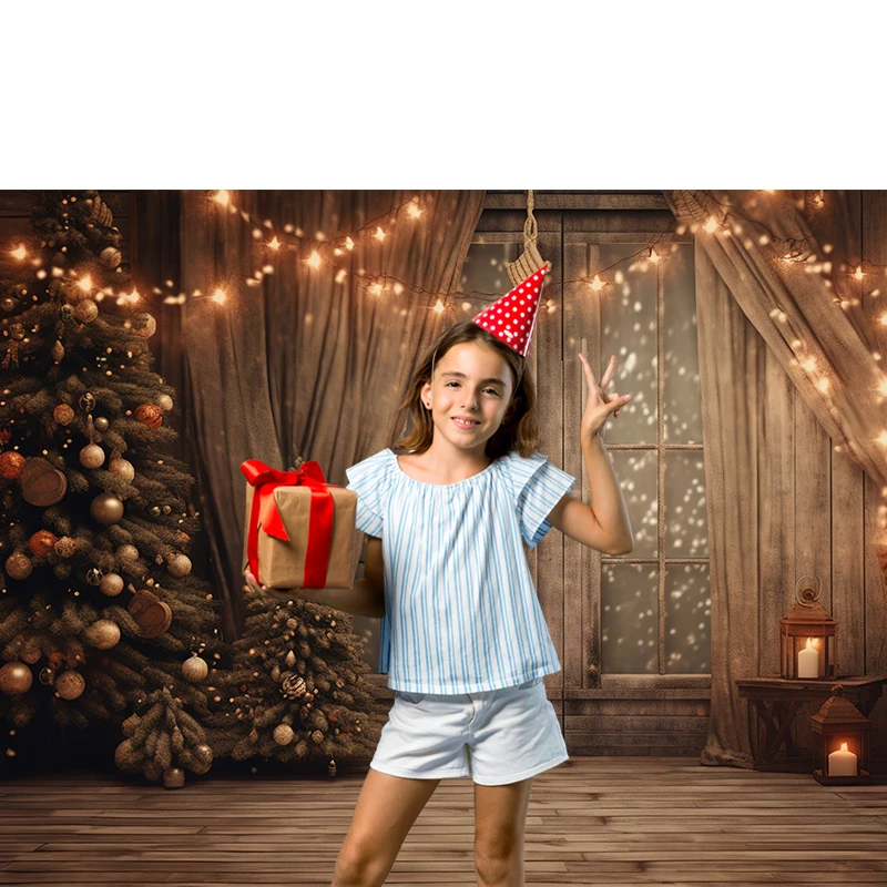 Bonvvie Christmas Photography Backdrop new Winter Window Gift Baby Portrait Photographic Family 2025 Party Background for Photo Studio