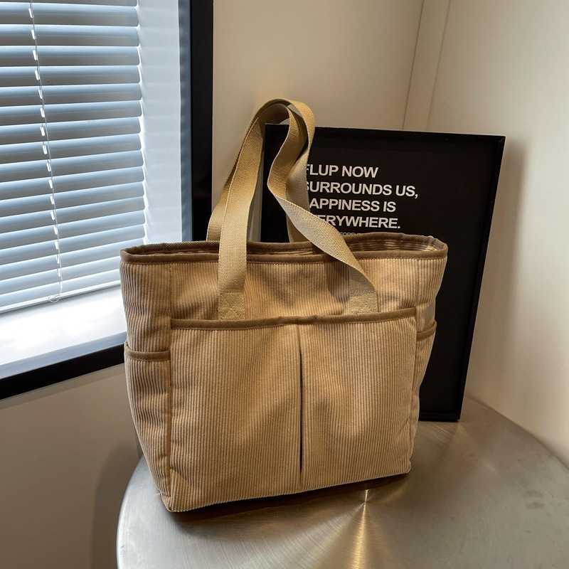 Large capacity high-quality fabric bag for women, new model for students, versatile commuting bag for class, casual shoulder tote bag