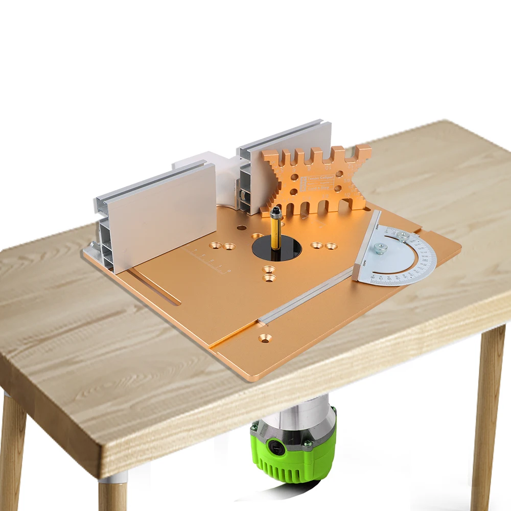Multifunctional Miter Gauge Guide Aluminum Alloy Router ddmysmile Table Insert Plate For Woodworking Benches Engraving Hine Trimmer Smile