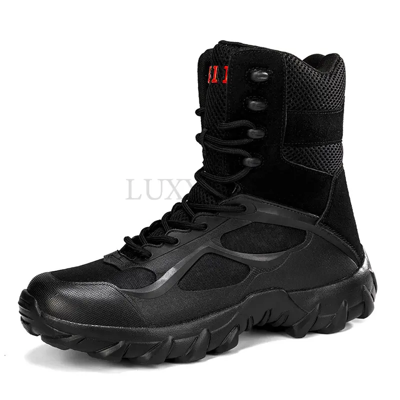Military Mens Men's Boot Ankle Boot Combat Tactical Big Size 48 Warm Fur Army Boot Male Shoes Work Safety Shoes Motocycle Boots smile