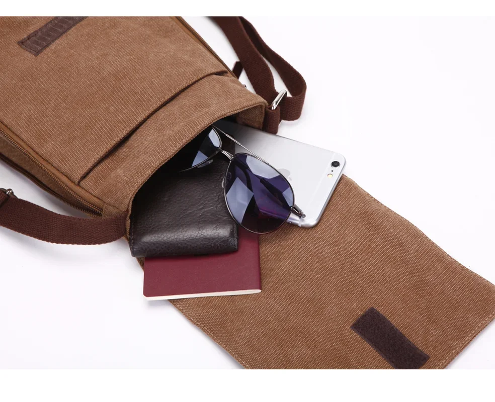 Bags Men Canvas New Messenger Bags Vintage Male Shoulder Crossbody Bags Man Coffee Green Black Small Bag Designer Handbags smile