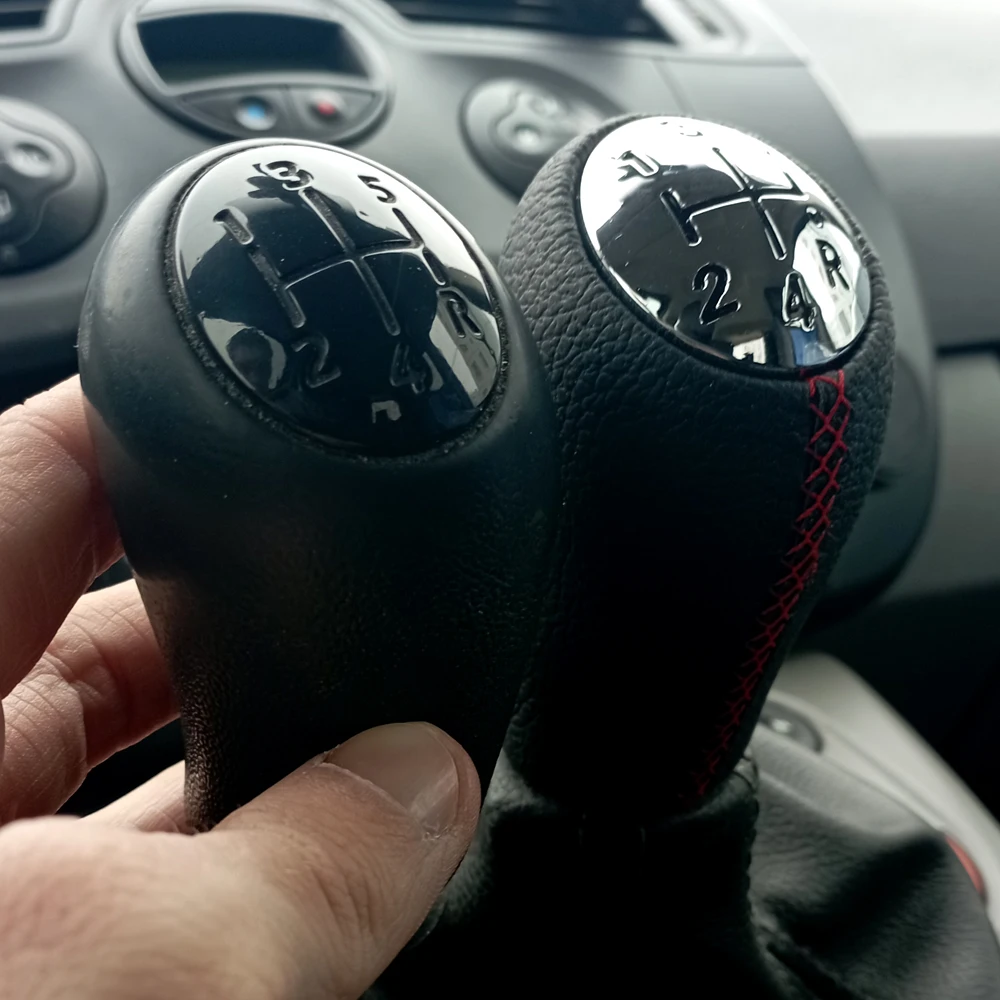 Knob Leather Gear Shift Lever Shifter Gaiter Boot Cover For Renault Clio 3 2005-2009 Megane 2002-2009 Kangoo 2009 smile