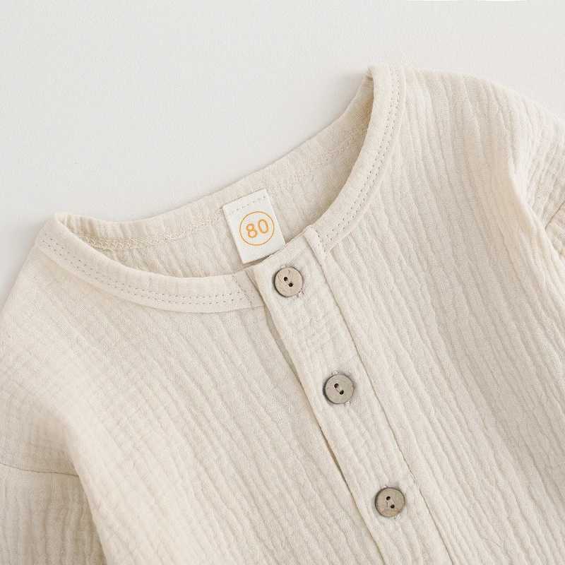 Clothing Sets 2023 Kids Outfits 2 Pcs Linen Cotton Infant Baby Boys Clothing Sets Newborn Top T-Shirt+Solid Color Pants Children Suit