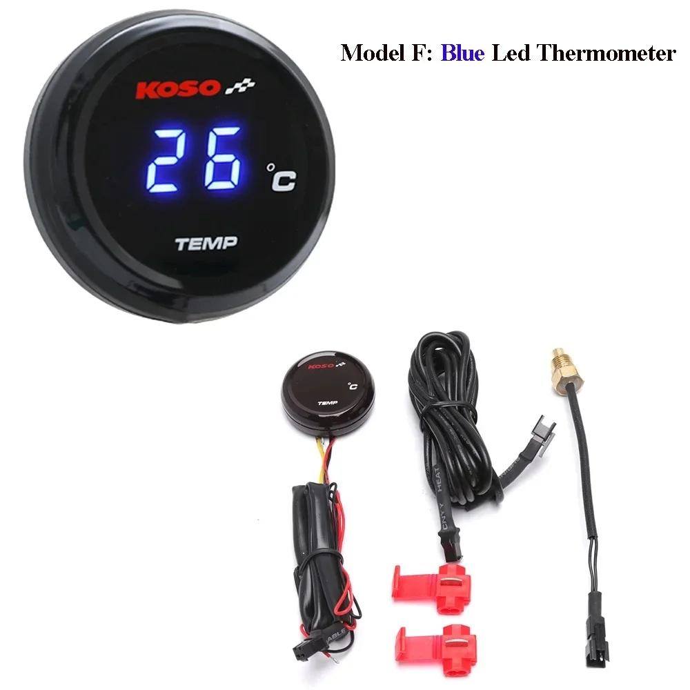 Water Temperature Gauge Koso 0~120 Degree Display LCD Motorcycle Temperature Meter with Sensor