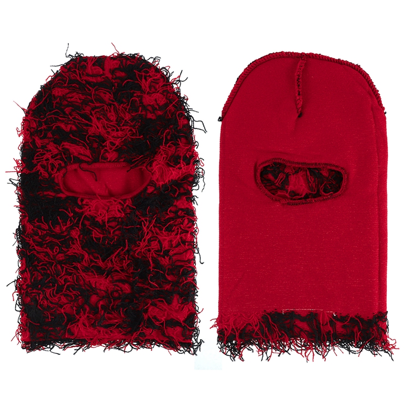 Distressed Knitted Caps Motorcycle Cool Balaclava Winter Warm Beanies Fleece Full Face Ski Mask Hip Hop Rock Beanie Cap Trending