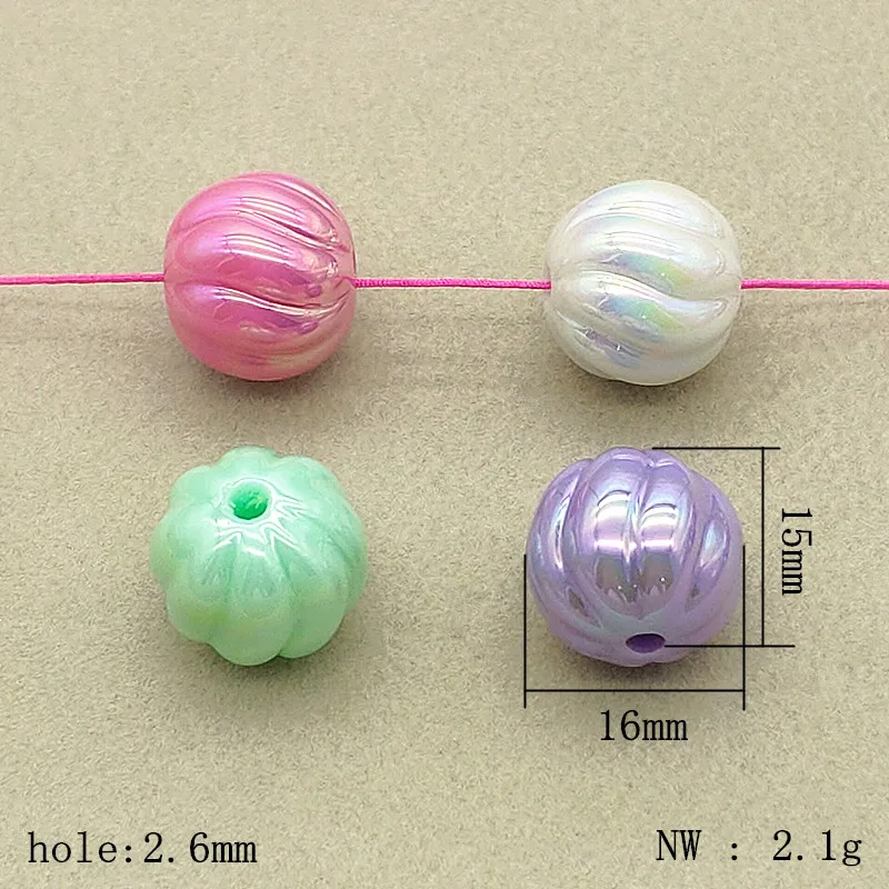 100pcs New Arrival 16mm UV/Aurora Stripe Round Beads For Handmade Earring/Necklace DIY Parts.Jewelry Findings&Components smile