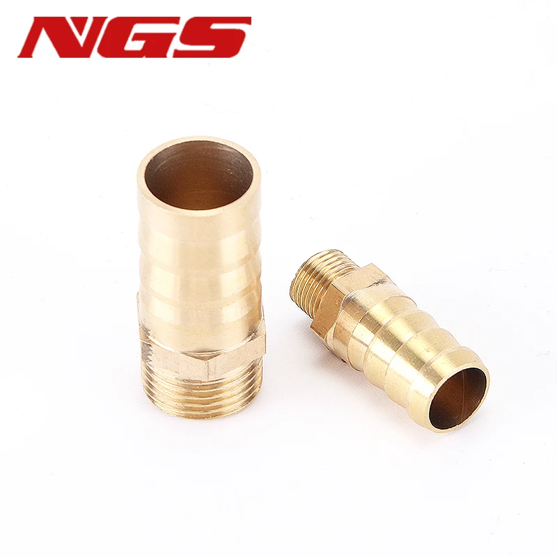 1/8" 1/4'' 3/8" 1/2" 3/4" Brass Male Thread Hose Barb Coupler Fitting Connector 14mm 16mm 19mm 25mm 32mm